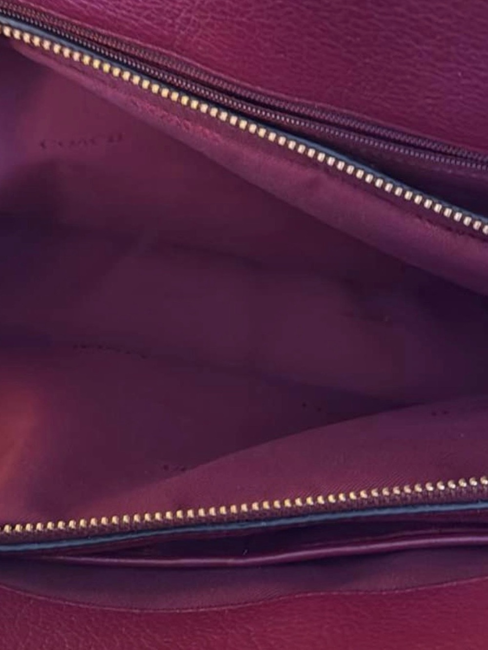 COACH Mercer 35 Pebbled Leather Satchel in burgundy. Like new - Picture 5 of 9